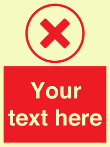 Custom red background, red cross in circle sign